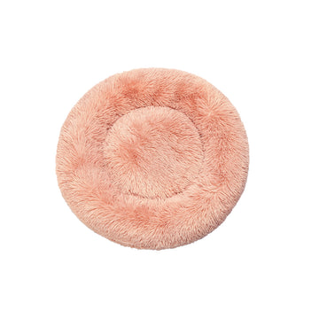 Pet Bed Cat Dog Donut Nest Calming Kennel Cave Deep Sleeping Pink S PaWz